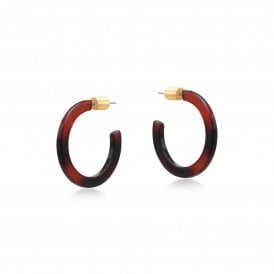 Ithaca Tortoiseshell Resin Tiny Hoop Earrings