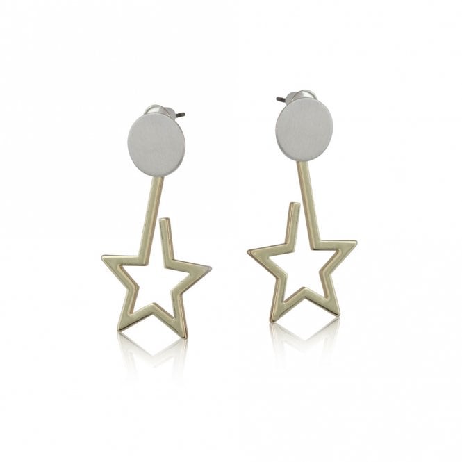 Big Metal London Ivy Two Tone Gold Star Earrings