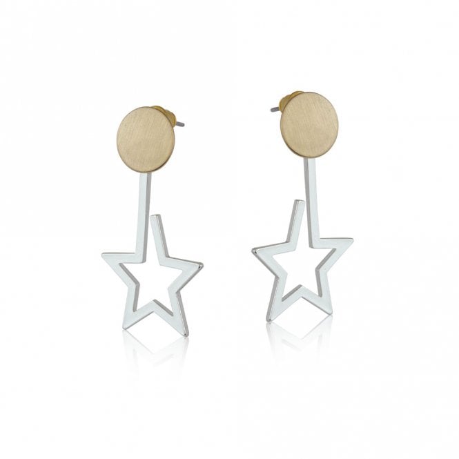 Big Metal London Ivy Two Tone Silver Star Earrings
