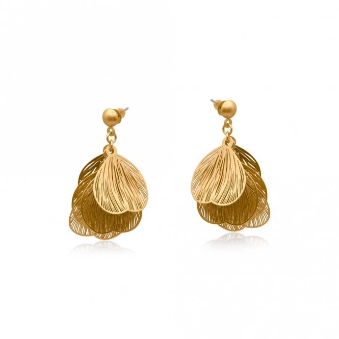 Big Metal London Livia Petal Gold Earrings