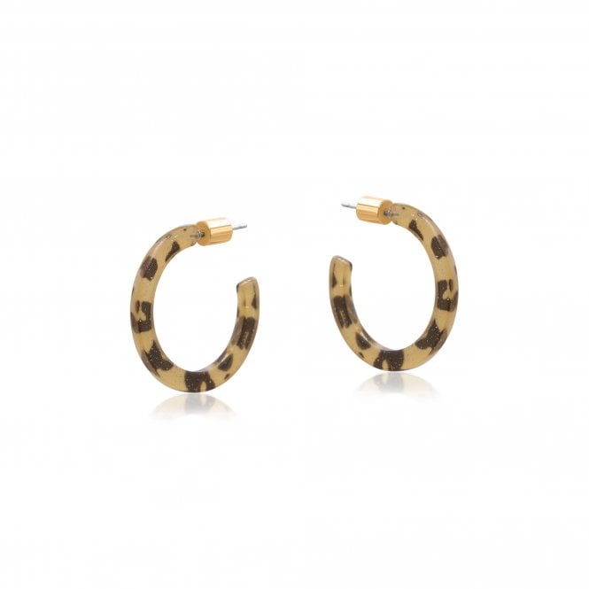 Big Metal London Madrid Cream Resin Tiny Hoop Earrings