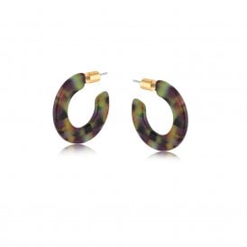 Marie Lilac & Blue Multicolour Resin Hoop Earrings