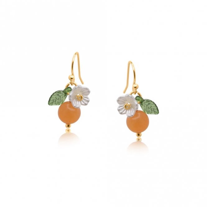 Big Metal London Marina Tangerine Fruits Drop Earrings