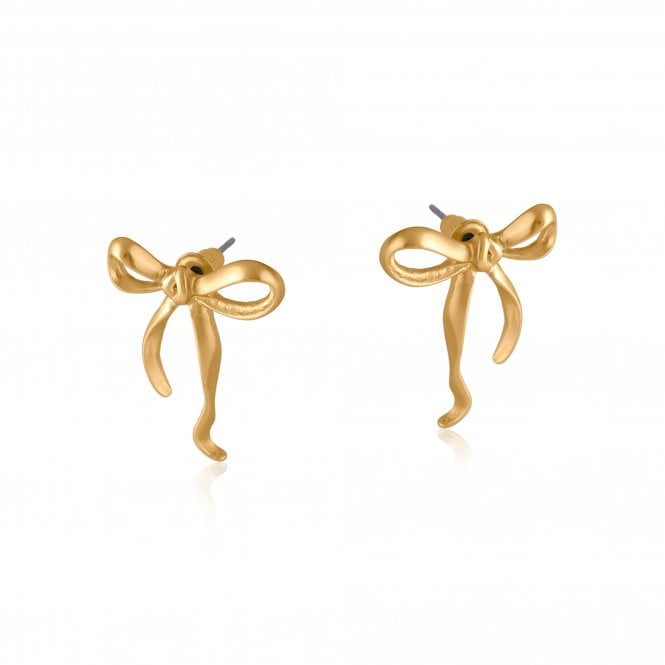 Big Metal London Paloma Bow Matte Gold Metal Earrings