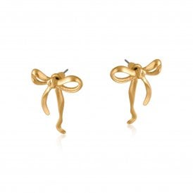 Paloma Bow Matte Gold Metal Earrings