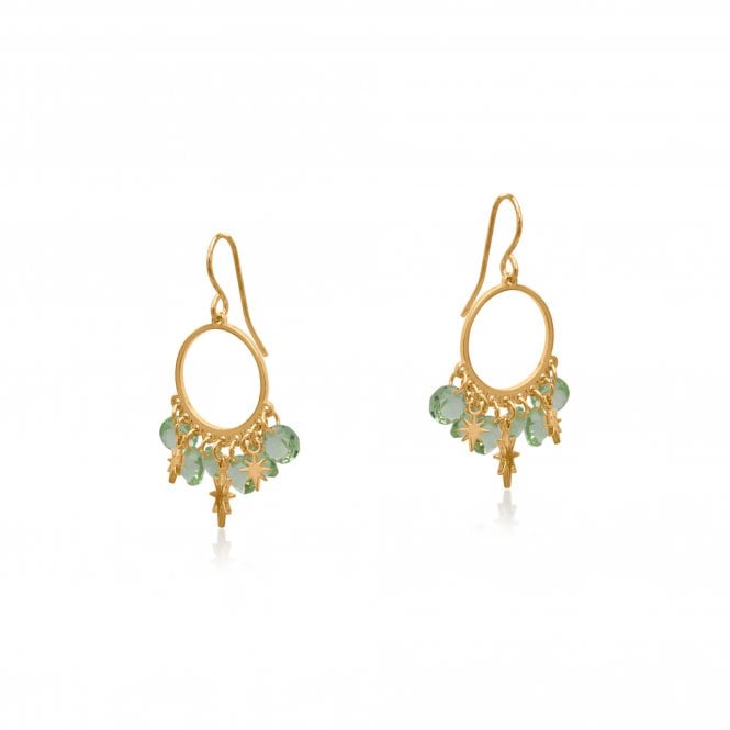 Big Metal London Penelope Green Petite Gold Earrings