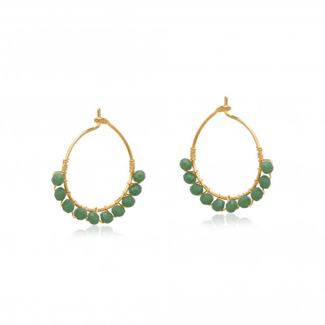 Big Metal London Seraphina Green Petite Gold Earrings