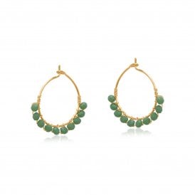 Seraphina Green Petite Gold Earrings
