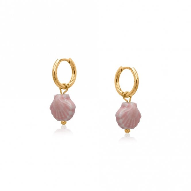 Big Metal London Shell Ceramic Petite Earrings