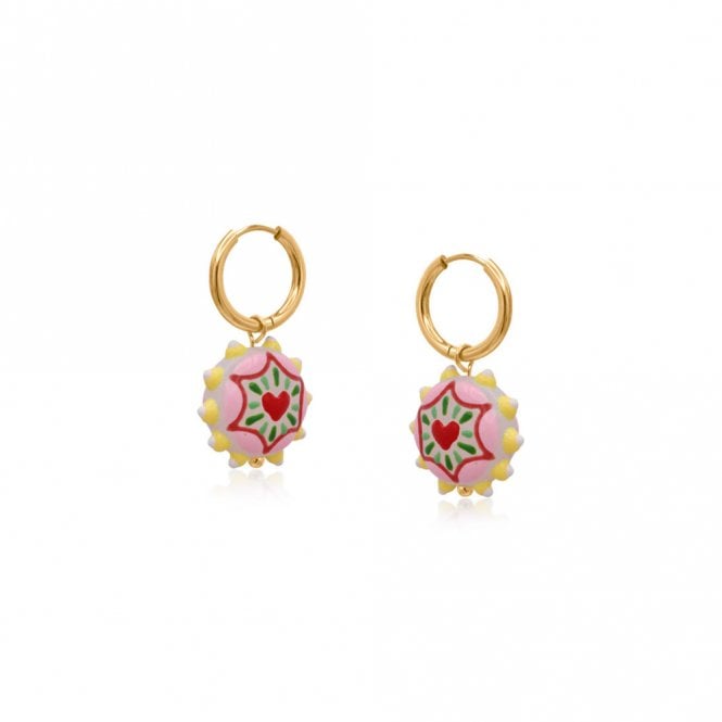 Big Metal London Strawberry Vivid Charm Petite Earrings