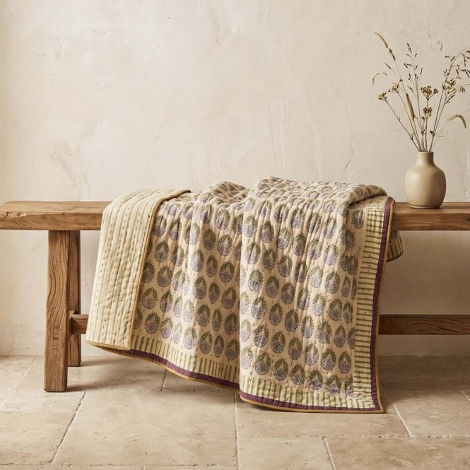 Biggie Best Lila Kantha Blue Green Bedspread
