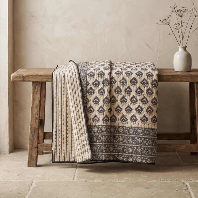 Biggie Best Peta Kantha Dark Blue Bedspread