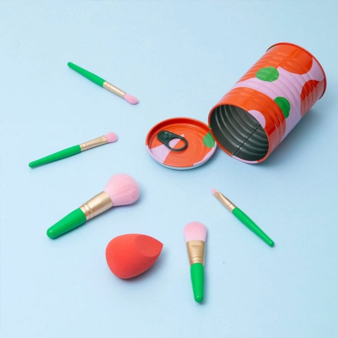Block Design Makeup Brushes Tin