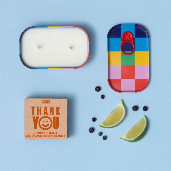 Block Design Thank You Candle Tin