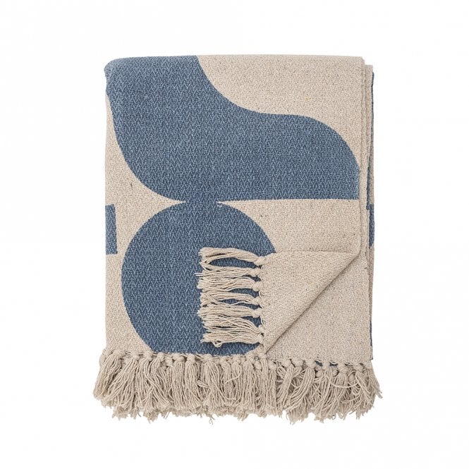 Bloomingville Agno Blue Recycled Cotton Throw