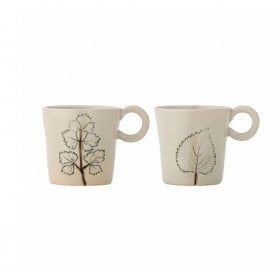 Aubrin Leaf Small Stoneware Cup - Assorted