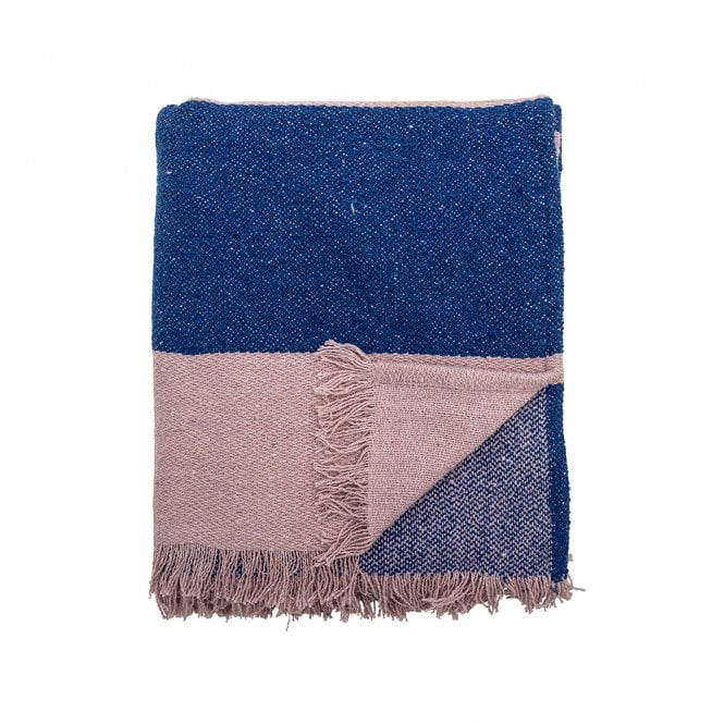 Bloomingville Cadeo Blue Recycled Cotton Throw