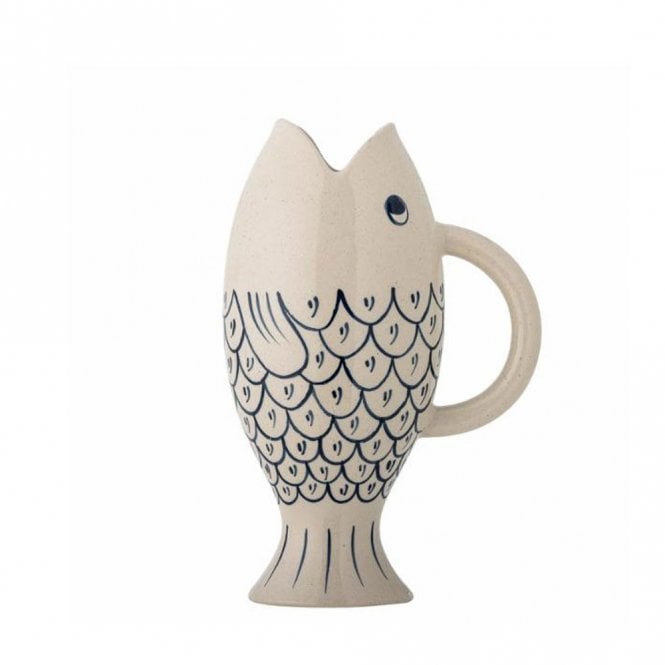 Bloomingville Eimy Blue Fish Stoneware Jug