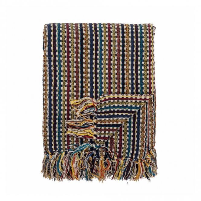 Bloomingville Lazzario Blue Recycled Cotton Throw