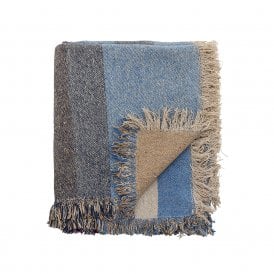 Maji Blue Recycled Cotton Throw