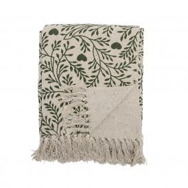 Maribelle Green Pattern Recycled Cotton Throw