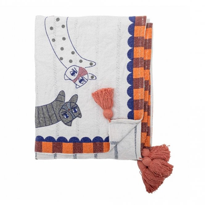 Bloomingville Missy Cat Recycled Cotton Throw