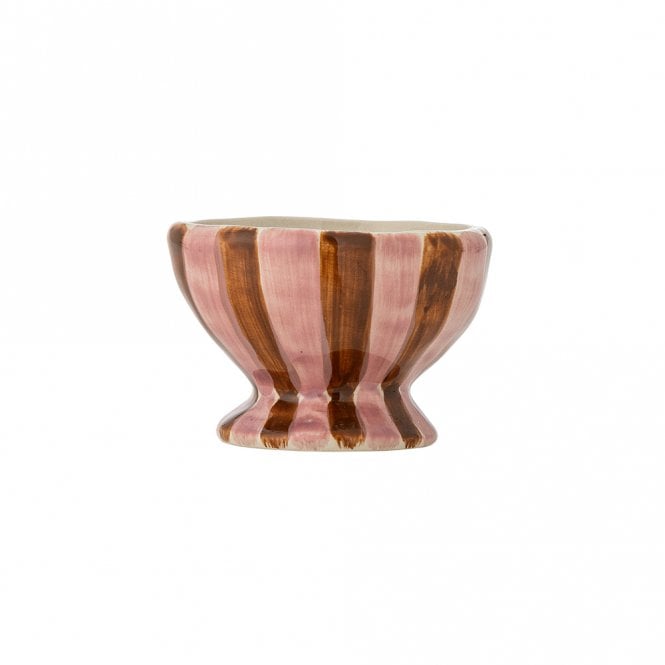 Bloomingville Nini Pink with Brown Stripe Stoneware Bowl