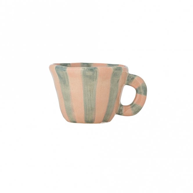 Bloomingville Nini Rose with Green Stripe Stoneware Mini Mug