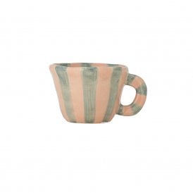 Nini Rose with Green Stripe Stoneware Mini Mug