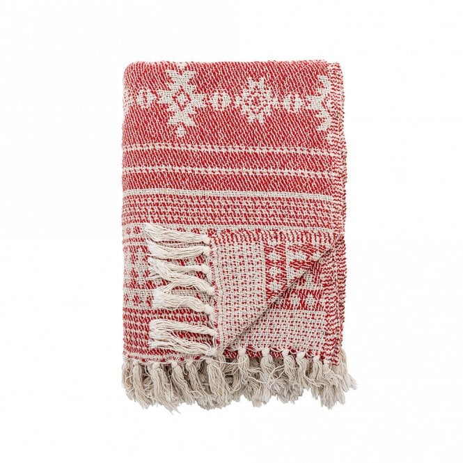 Bloomingville Oia Red Recycled Cotton Throw
