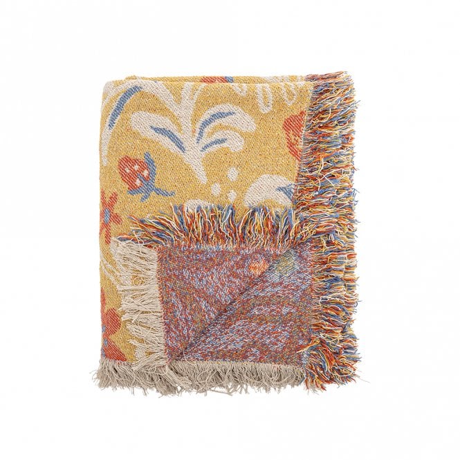 Bloomingville Reims Yellow Recycled Cotton Throw