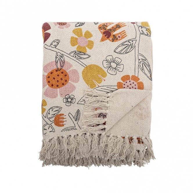 Bloomingville Vivielle Multi Floral Recycled Cotton Throw
