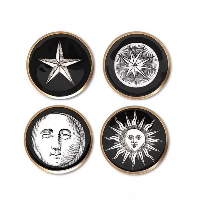 Boncoeurs Astrology Enamelled Iron Coasters - Set of 4