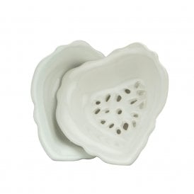 Heart Shaped White Draining Soap Dish