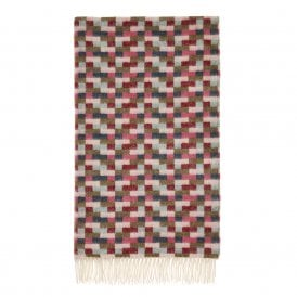 Bricks Pink & Khaki Merino Wool Throw