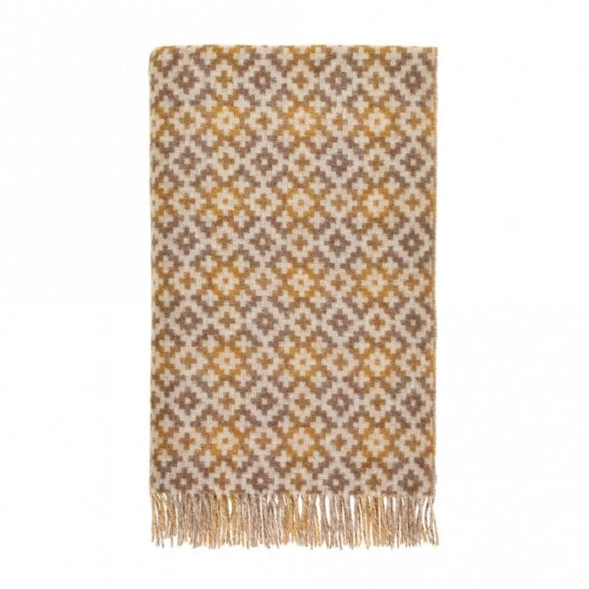 Bronte by Moon Dartmouth Gold Shetland Wool Throw