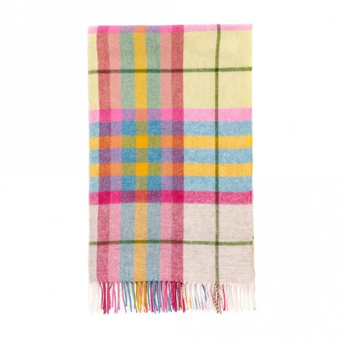 Bronte by Moon Falmouth Design Ivory & Pink Shetland Wool Throw
