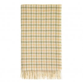 Gingham Buttercup & Sage British Wool Throw