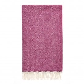 Herringbone Berry Pure New Wool Throw