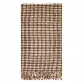 Houndstooth Khaki & Blush Merino Wool Throw