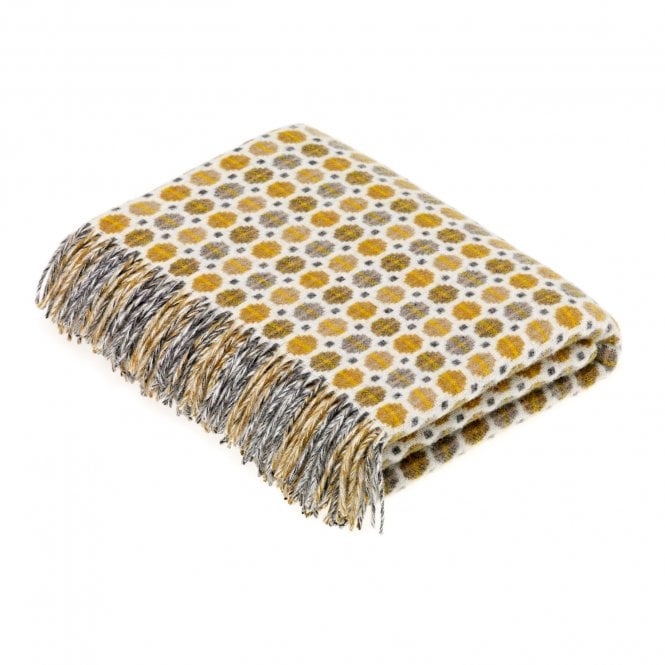 Bronte by Moon Milan Geometric Gold Merino Wool Throw