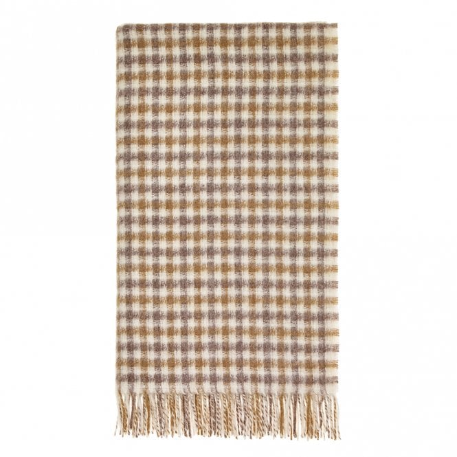 Bronte by Moon Natural Gingham British Wool Throw