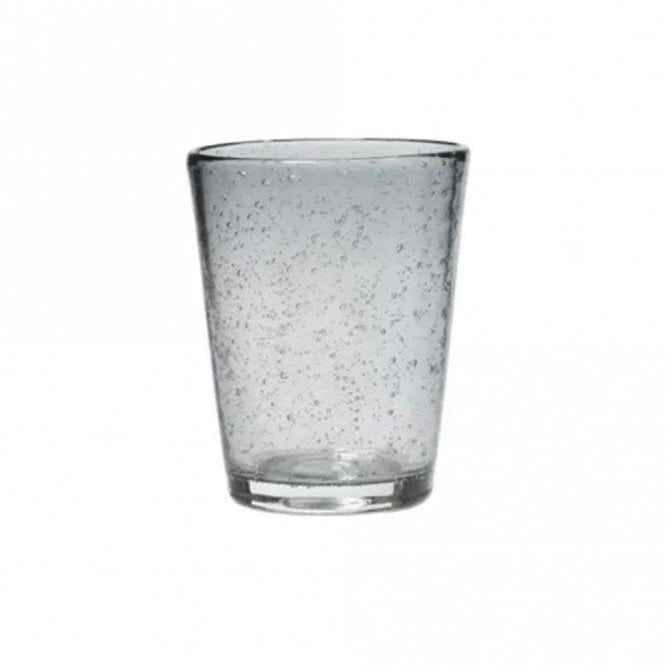 Broste Copenhagen Bubble Grey Glass Tumbler