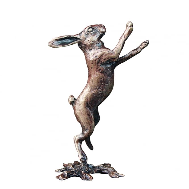 Butler & Peach Miniature Bronze Hare Boxing