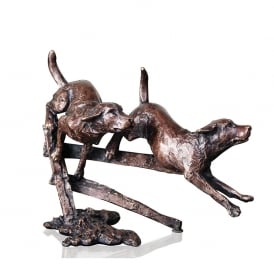 Miniature Bronze Labradors Running