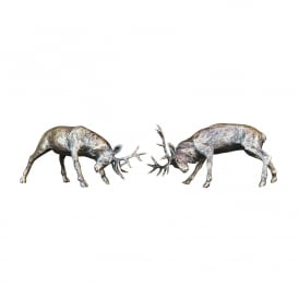 Miniature Bronze Rutting Stags