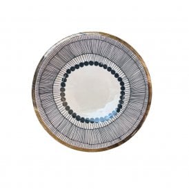 Abstract Black and White Mango Wood Bowl 18cm