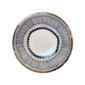Abstract Black and White Mango Wood Bowl 25cm