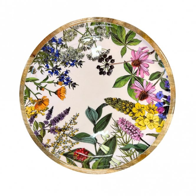 By Room Herbs Mango Wood Plate 30cm