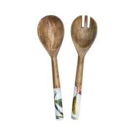 Lemon & Bird Mango Wood Salad Servers